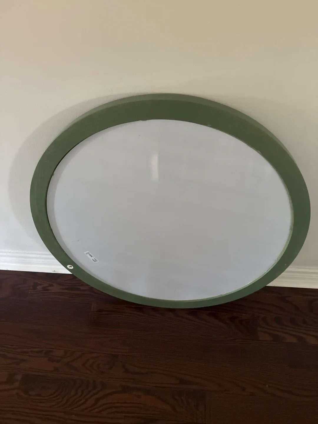 Green Framed Oval Mirror image indicator(2)