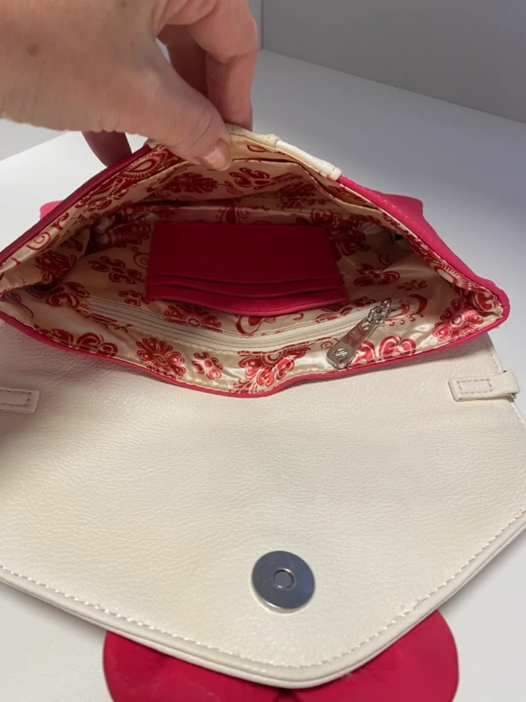 New GRACE ADELE Designer Pink Flower Clutch Bag image indicator(4)