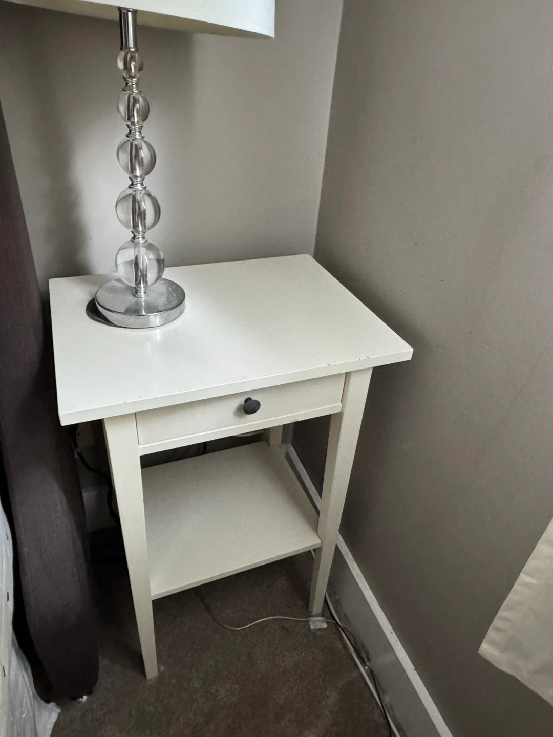 IKEA malm White Side Table with Drawer