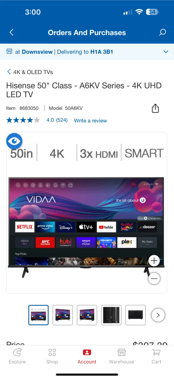 Hisense 50" 4K UHD LED TV - A6KV Series