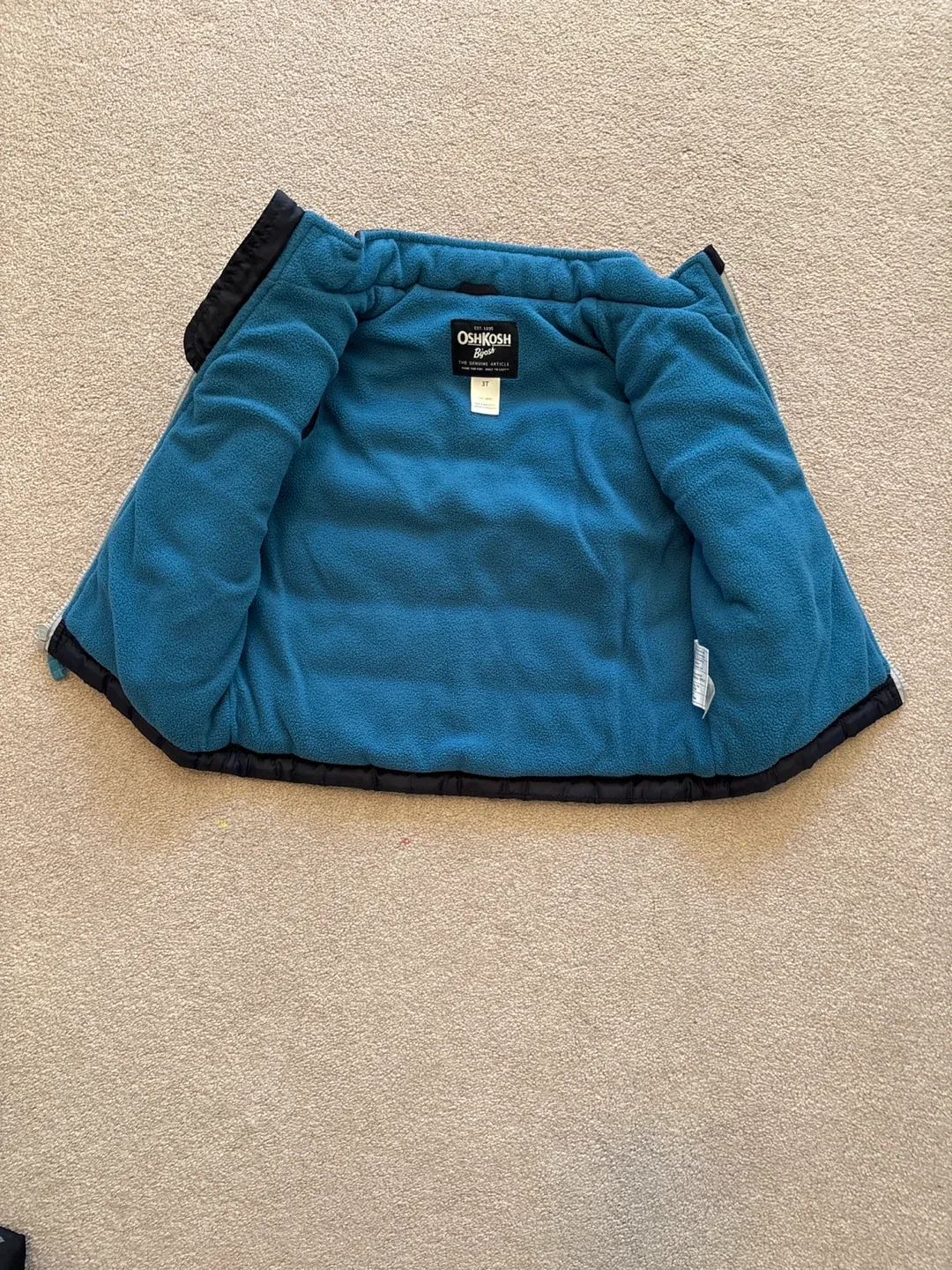 OshKosh B'gosh Size 3T Puffer Vest - Navy Blue image indicator(4)