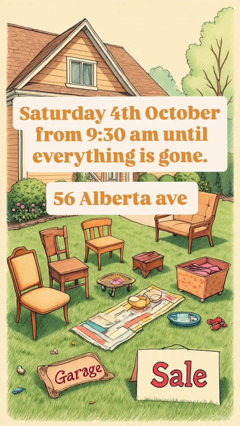 Garage Sale - Saturday Oct 4th thumbnail