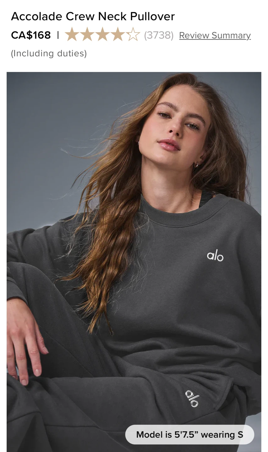 ALO Accolade Sweatpants & Crewneck Set - Anthracite - photo 2