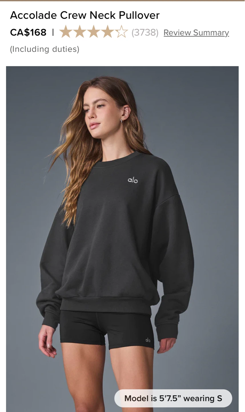 ALO Accolade Sweatpants & Crewneck Set - Anthracite - photo 3