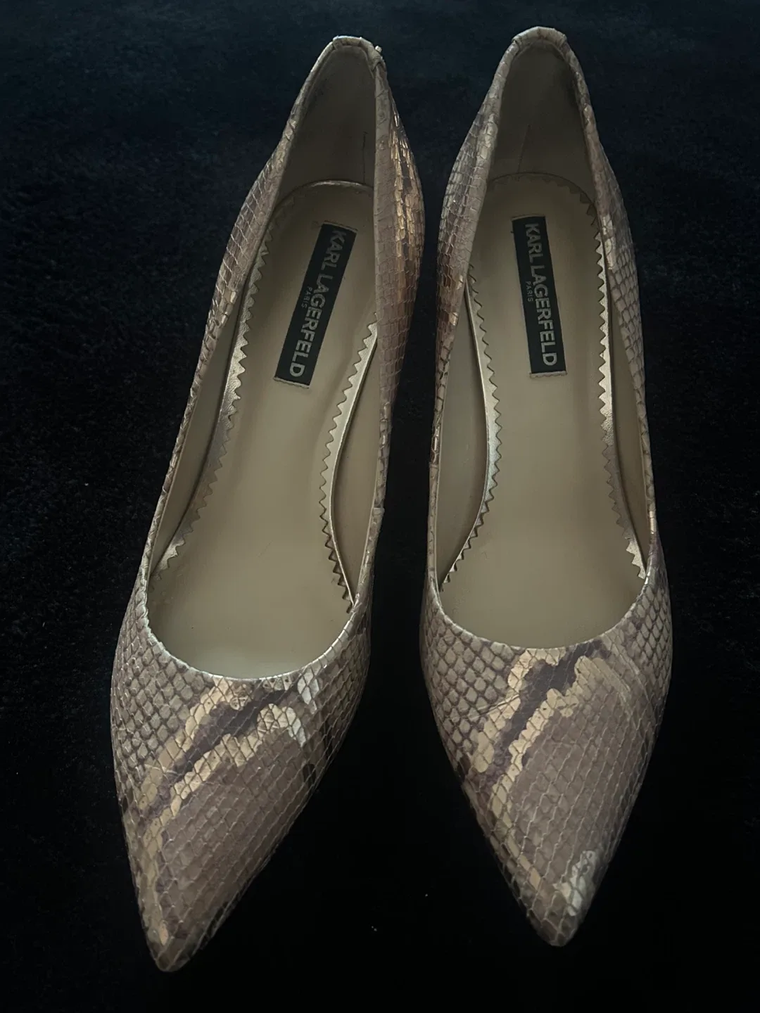 Karl Lagerfeld Paris Snakeskin Heels image indicator(6)