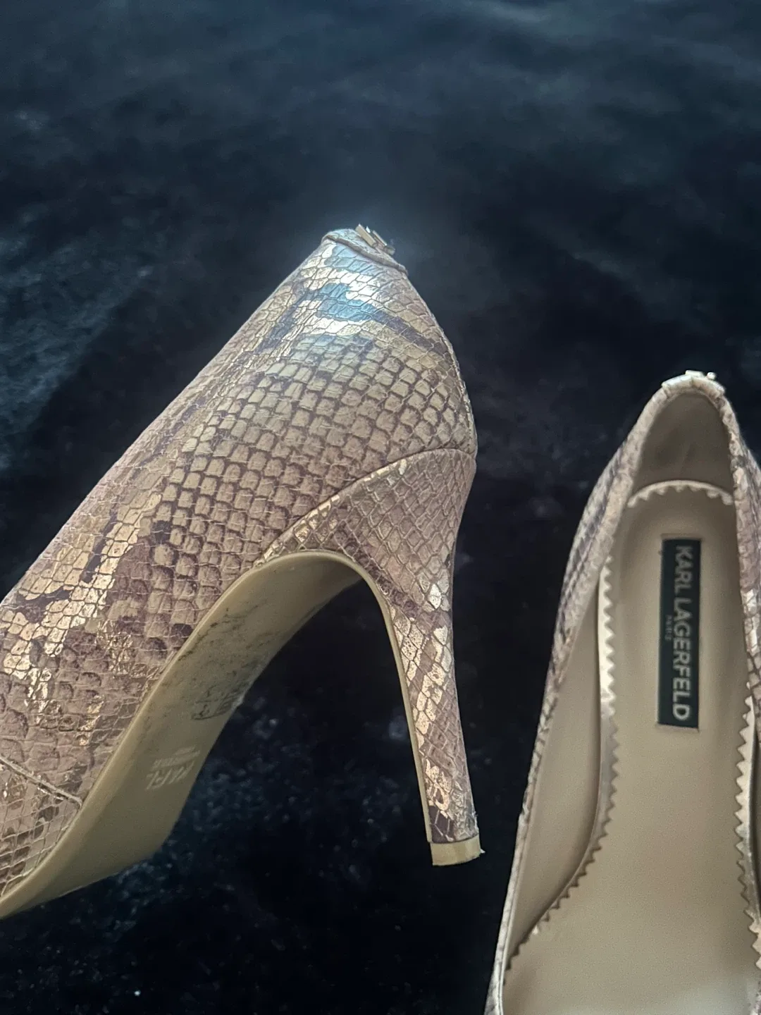 Karl Lagerfeld Paris Snakeskin Heels image indicator(4)