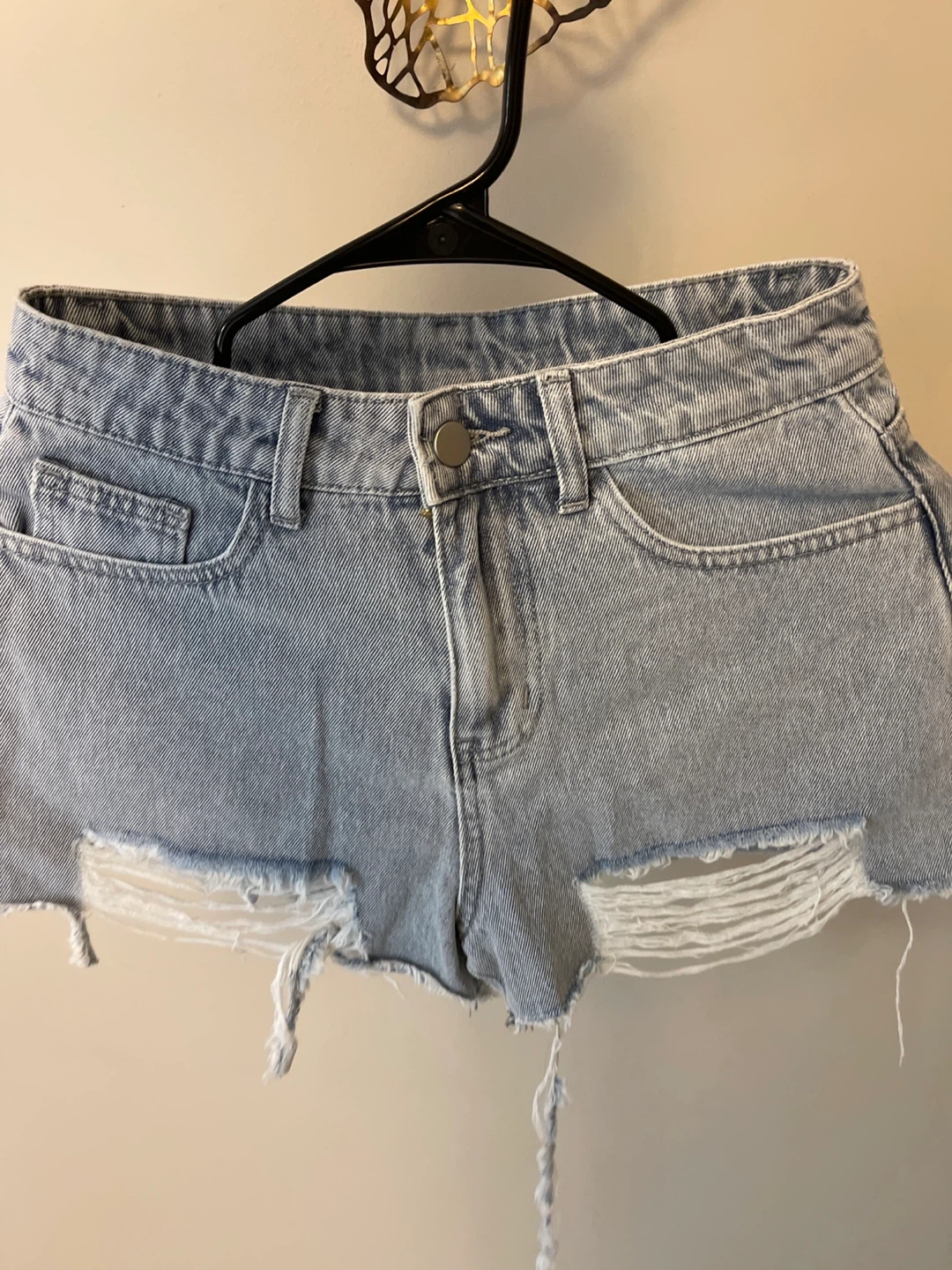 Ripped Denim Shorts - photo 4