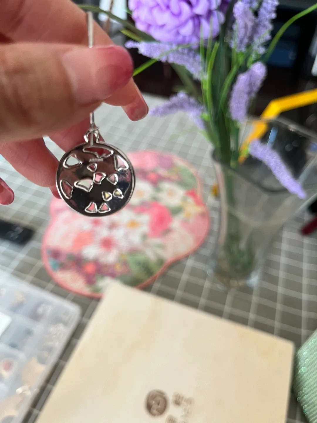 Round Dangle Earrings - Silver Tone image indicator(2)