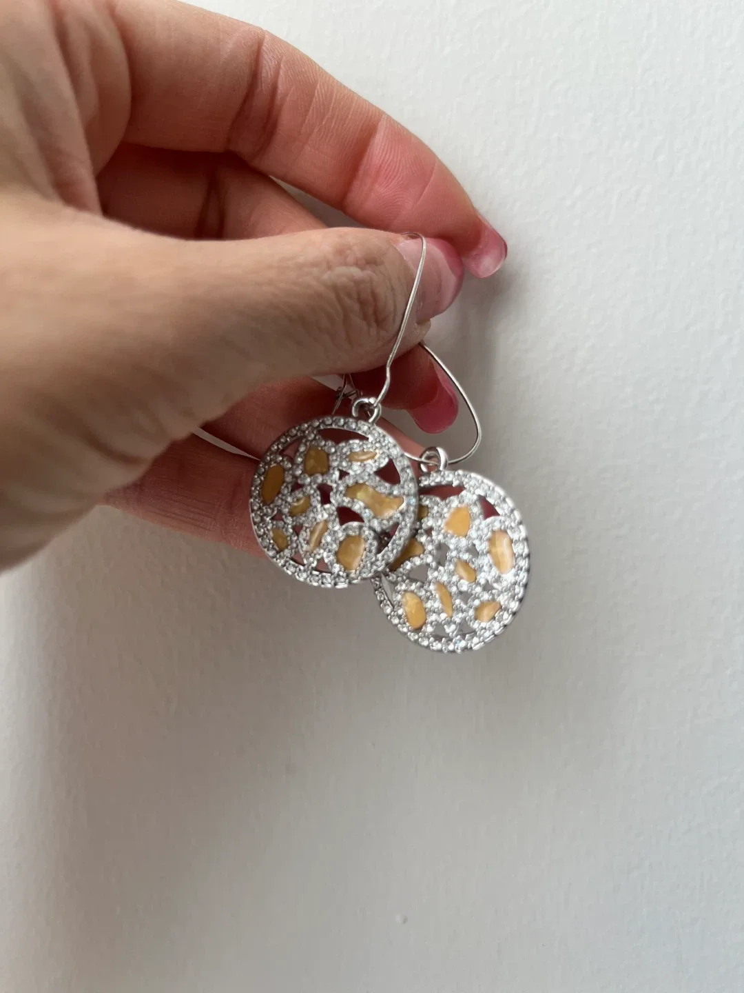 Round Dangle Earrings - Silver Tone image indicator(4)