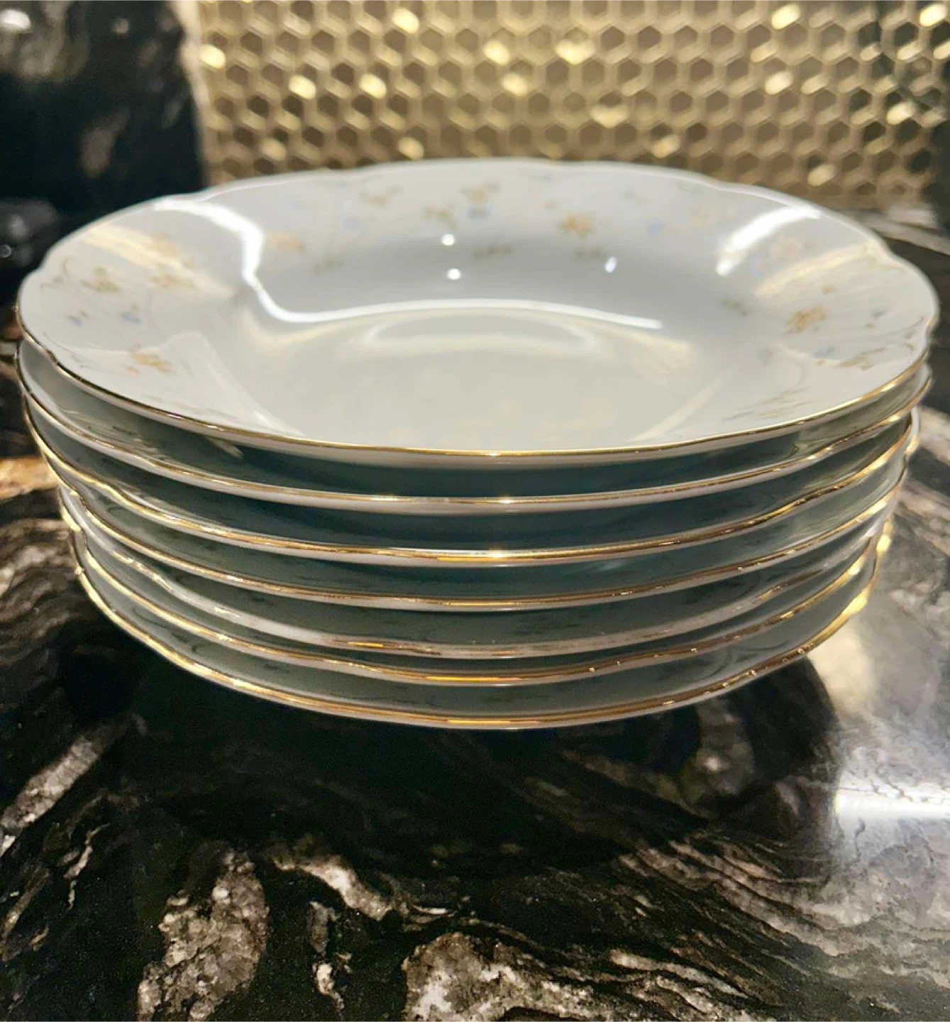 Vintage Fine China Set with Floral Pattern