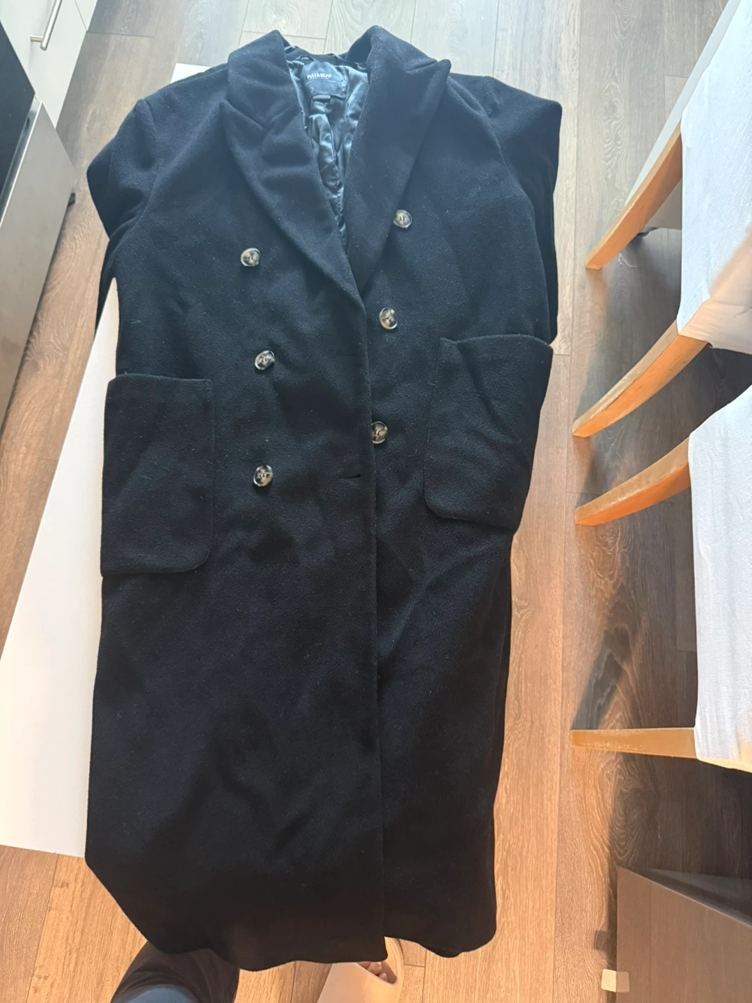 Pull&Bear Black Overcoat - Size S - photo 4