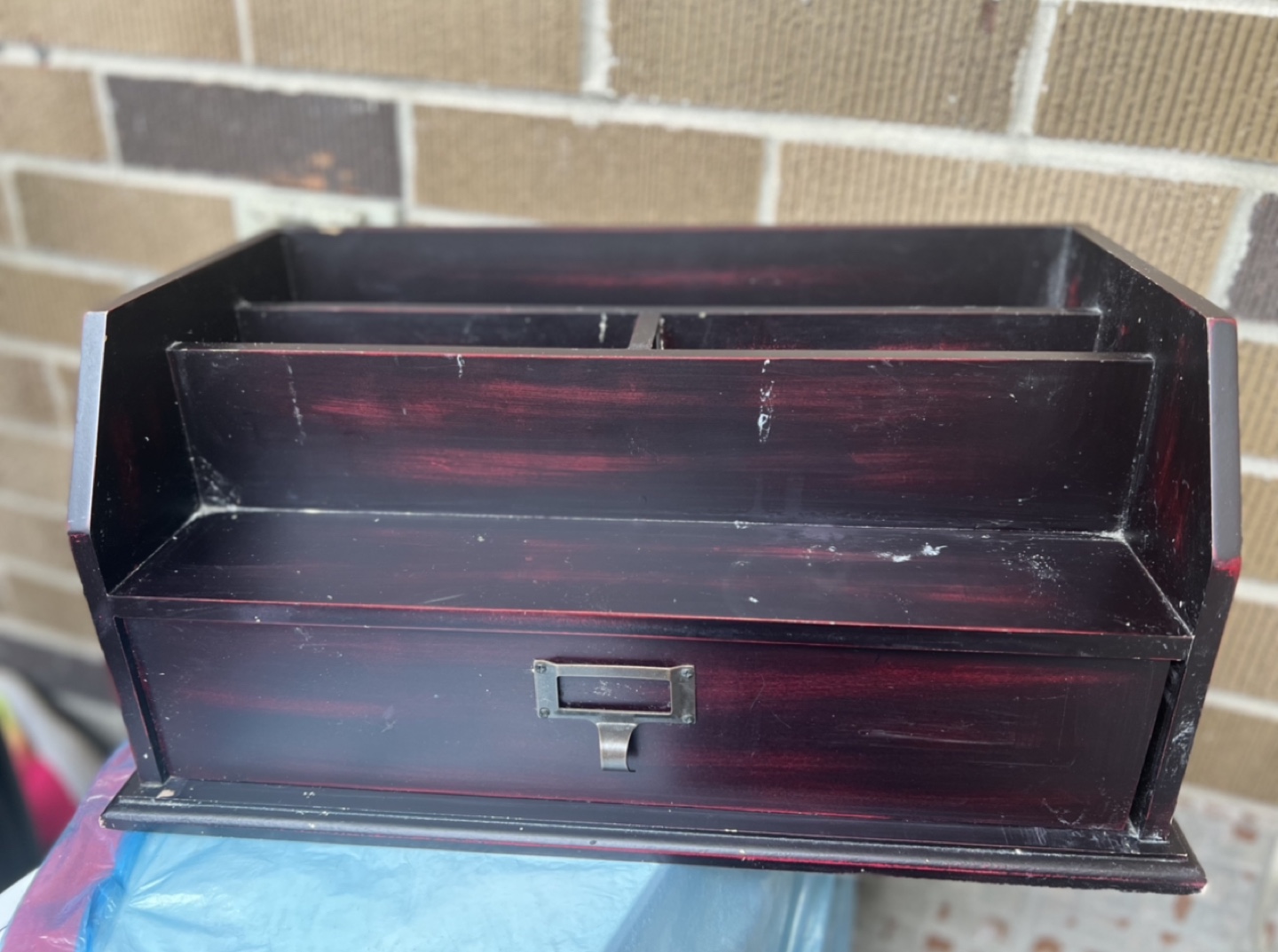 Wooden Desk Organizer with Drawer