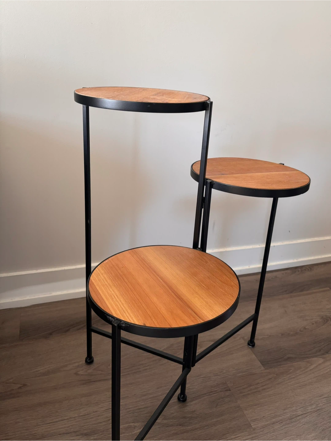 3 Tier Plant Stand - Wood & Metal - photo 2