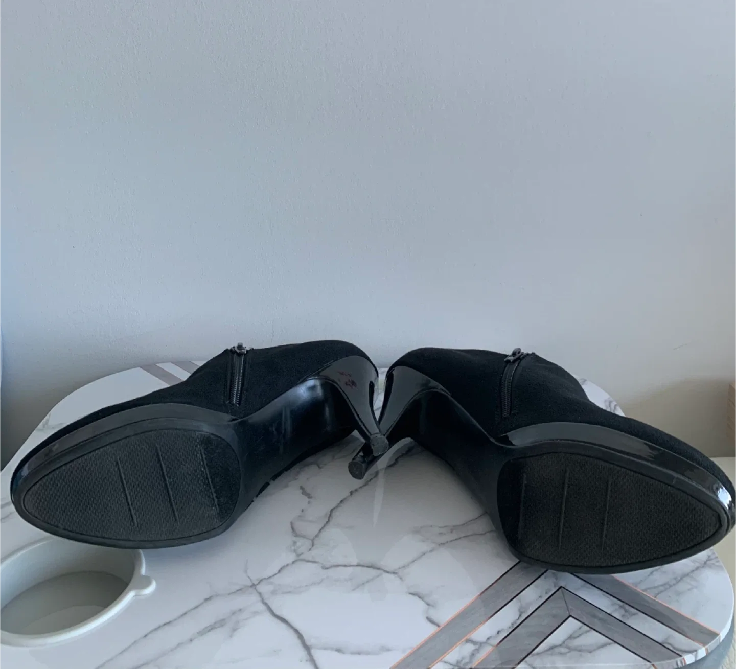 IMPO Black Heels Faux-Suede Booties, Size 8 image indicator(7)