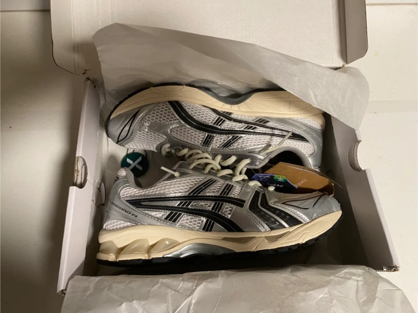 JJJJound X ASICS Gel-Kayano 14 Silver Black US 9.5 Men's Shoes image indicator(4)