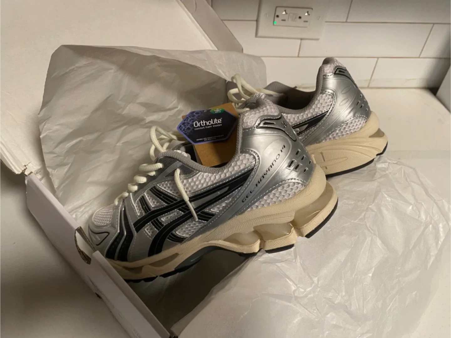 JJJJound X ASICS Gel-Kayano 14 Silver Black US 9.5 Men's Shoes image indicator(3)