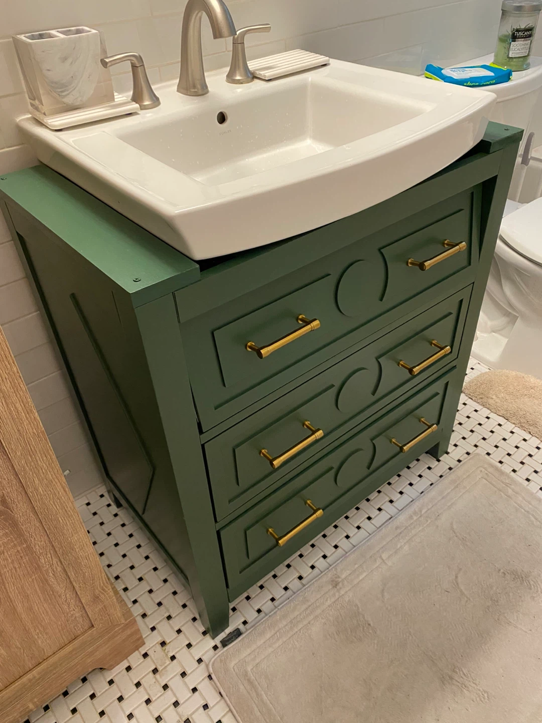 Green Bathroom Vanity Cabinet - photo 4