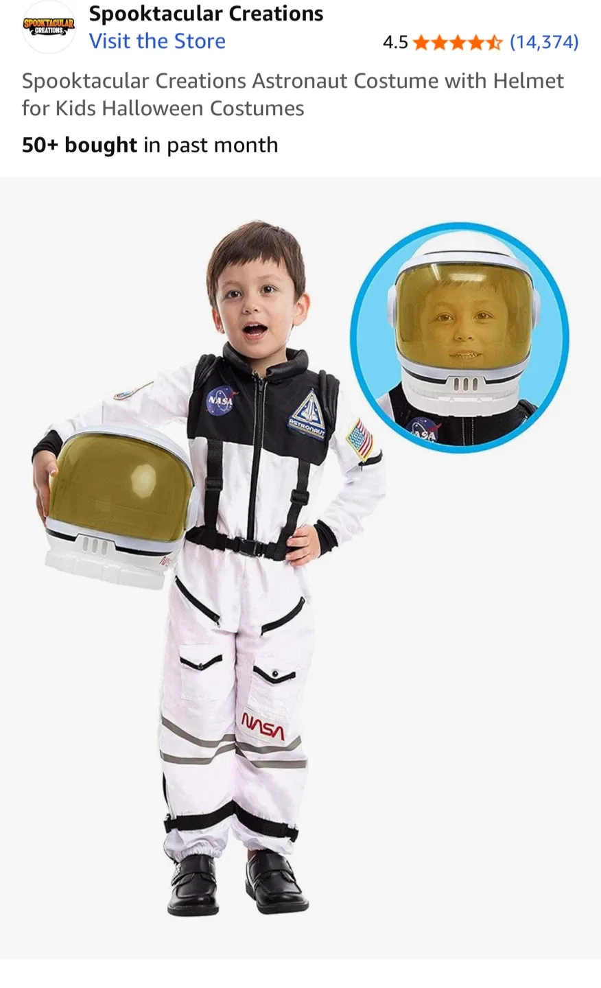 Astronaut Costume with Helmet thumbnail