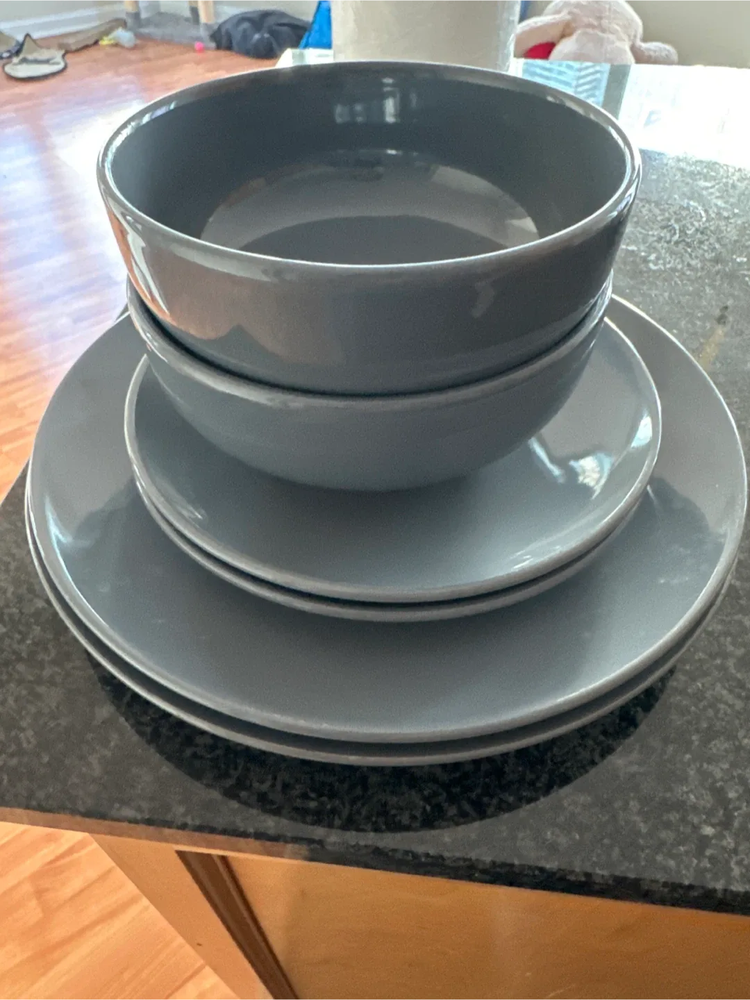 Grey Dinnerware Set - Plates & Bowls thumbnail