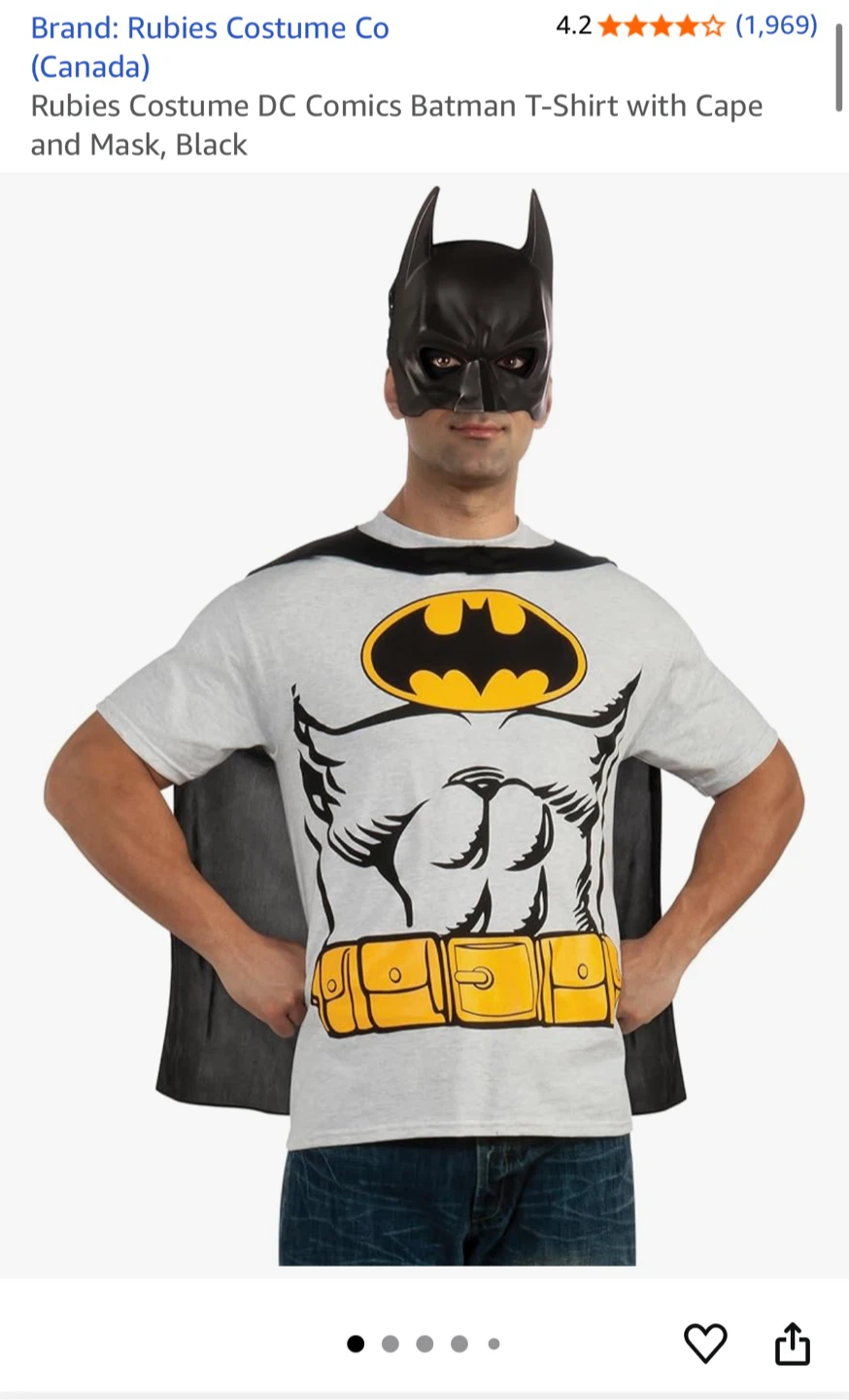 New Batman T-Shirt with Cape and Mask