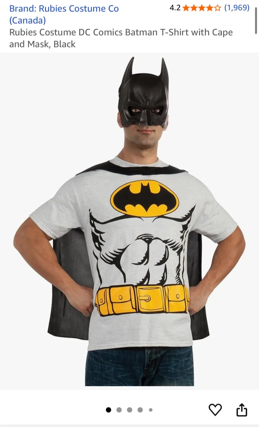 New Batman T-Shirt with Cape and Mask thumbnail