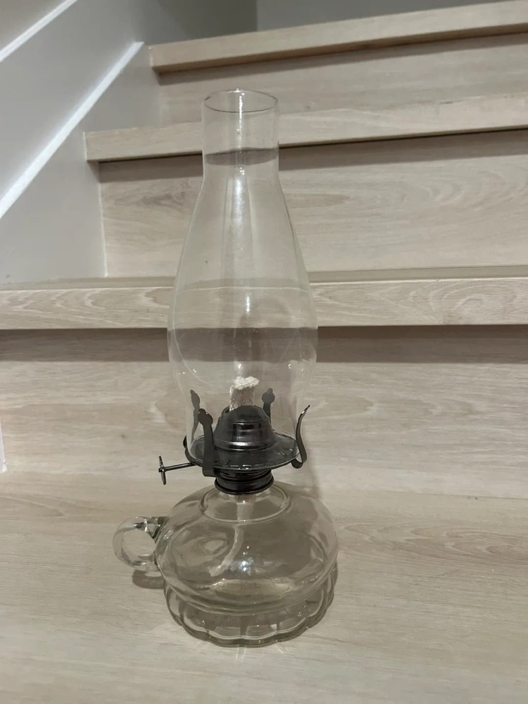 Vintage Clear Glass Oil Lamp thumbnail