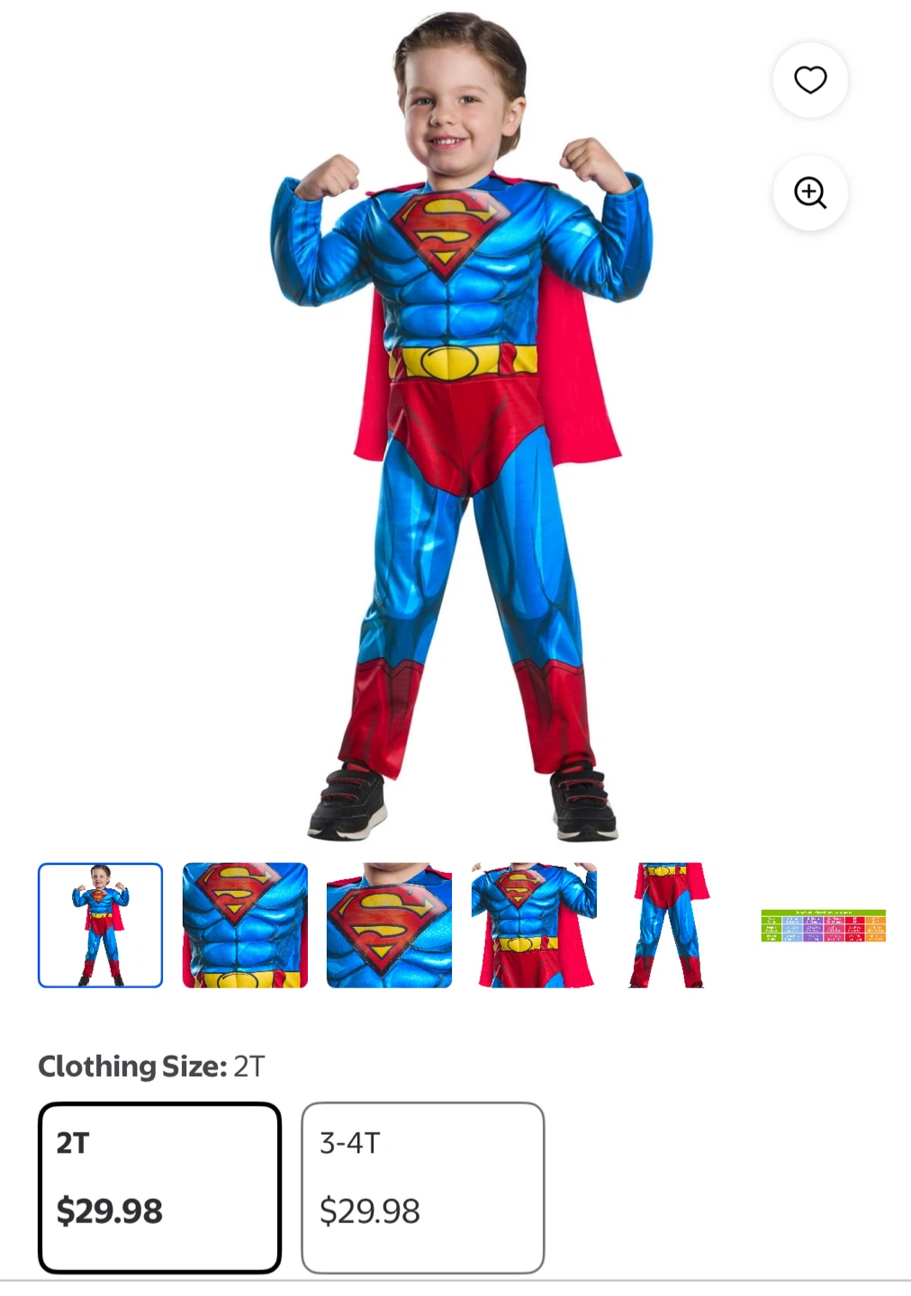 Padded Superman Costume - Size 2T