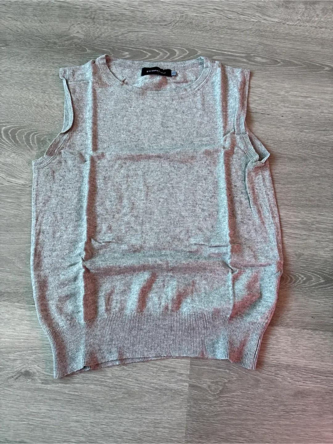 Vintage Cashmere-blend Grey Sleeveless Knit Top - Size S thumbnail