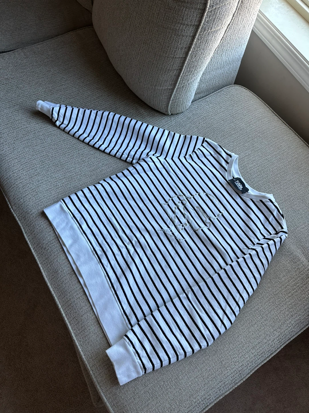 Karl Lagerfeld Striped Long Sleeve Top