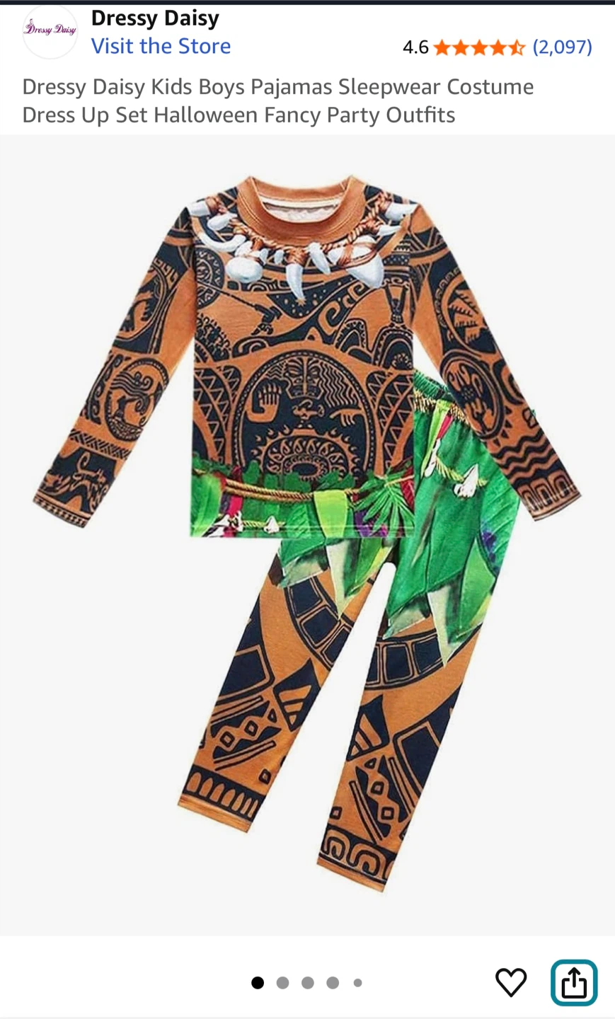 New Maui Kids Pajamas Costume - 2-3T