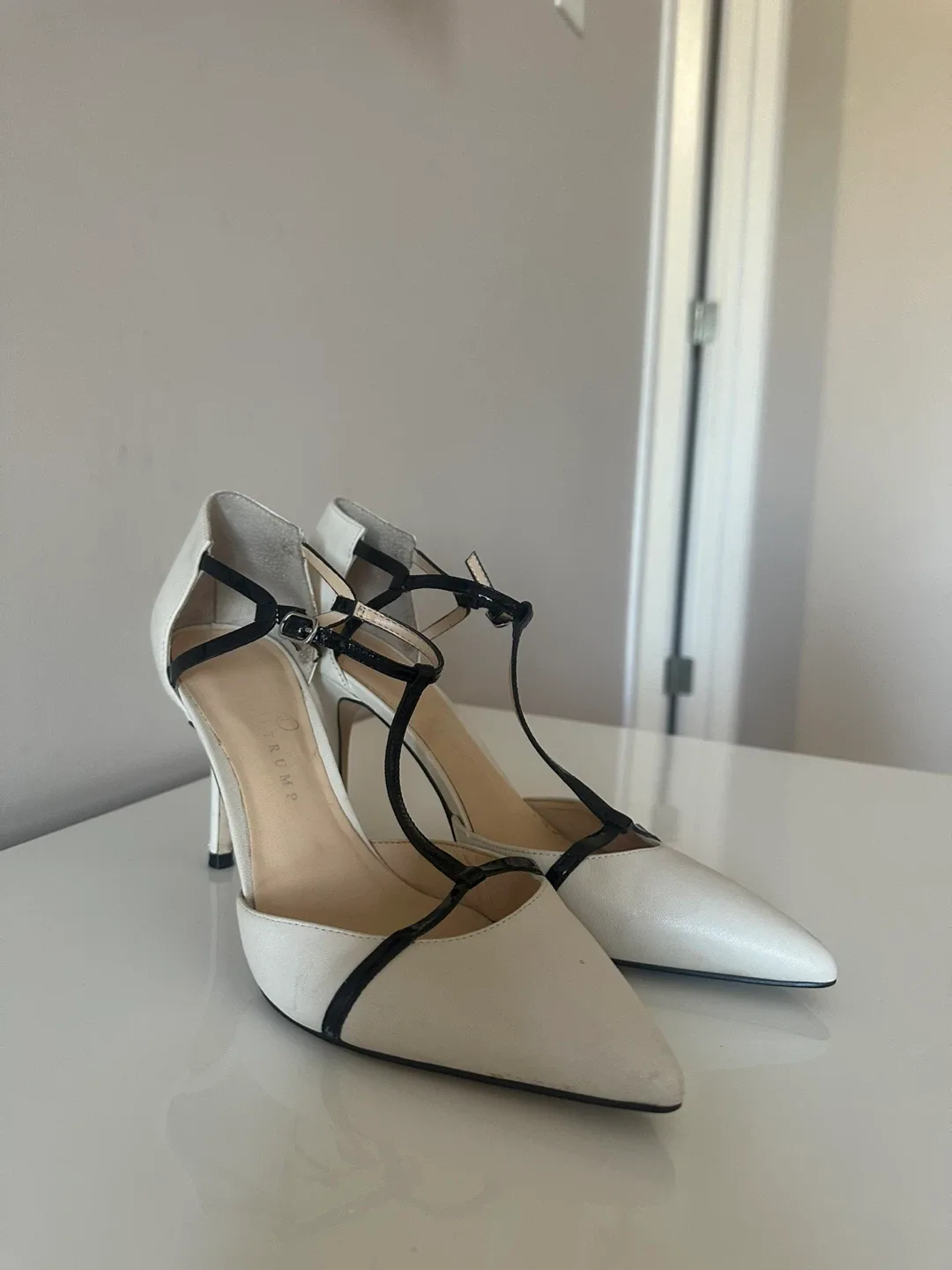 Ivanka Trump White & Black Heels - Size 9 M
