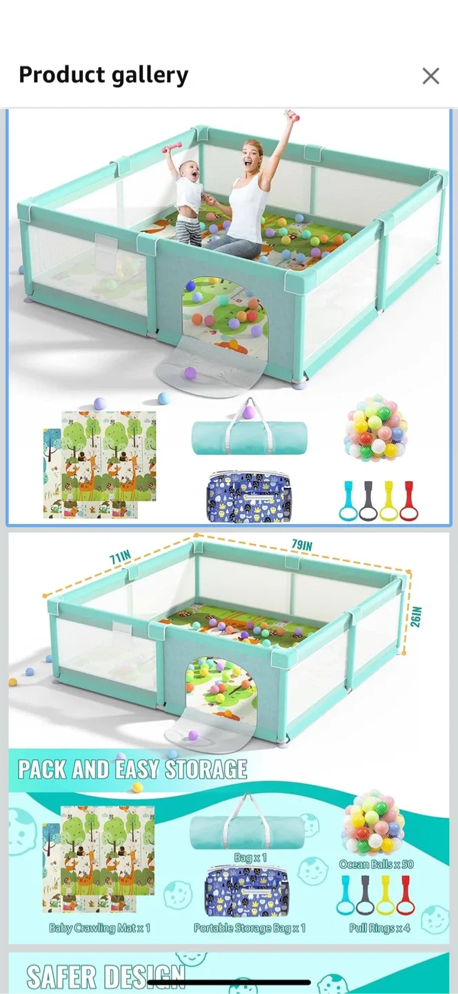 Baby Playpen large 79 x 71 thumbnail