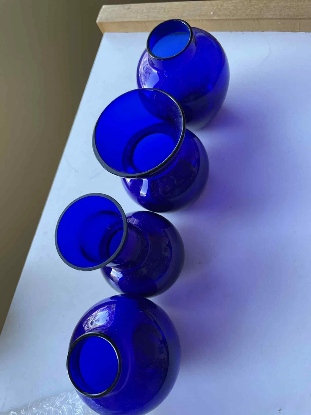 Mini blue glass  vases - photo 2