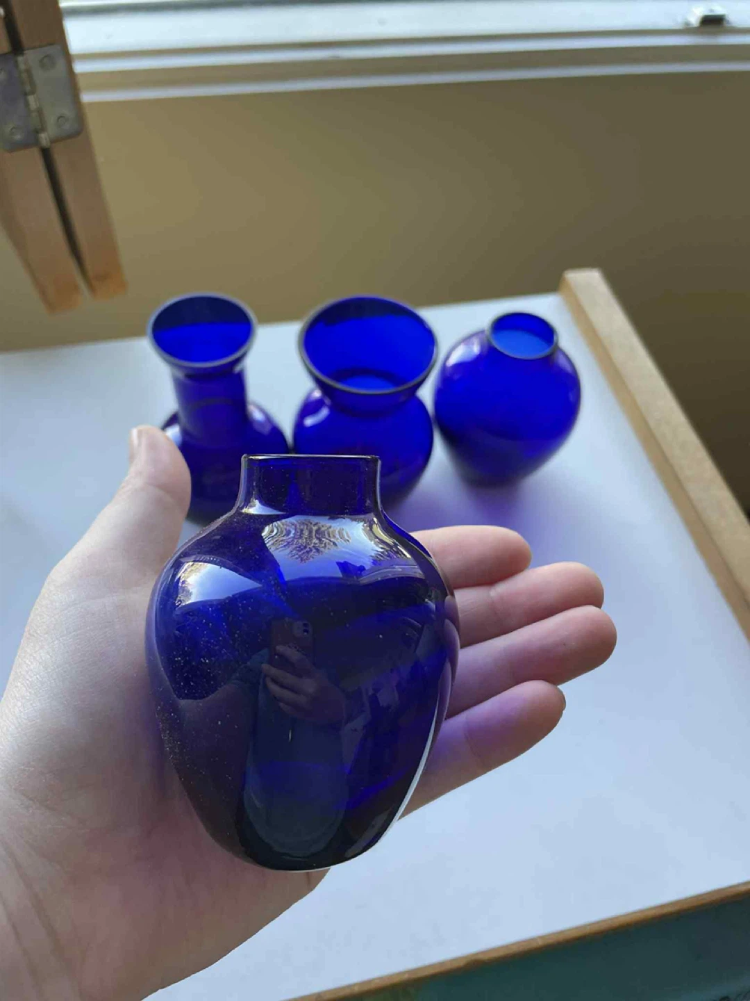 Mini blue glass  vases - photo 3