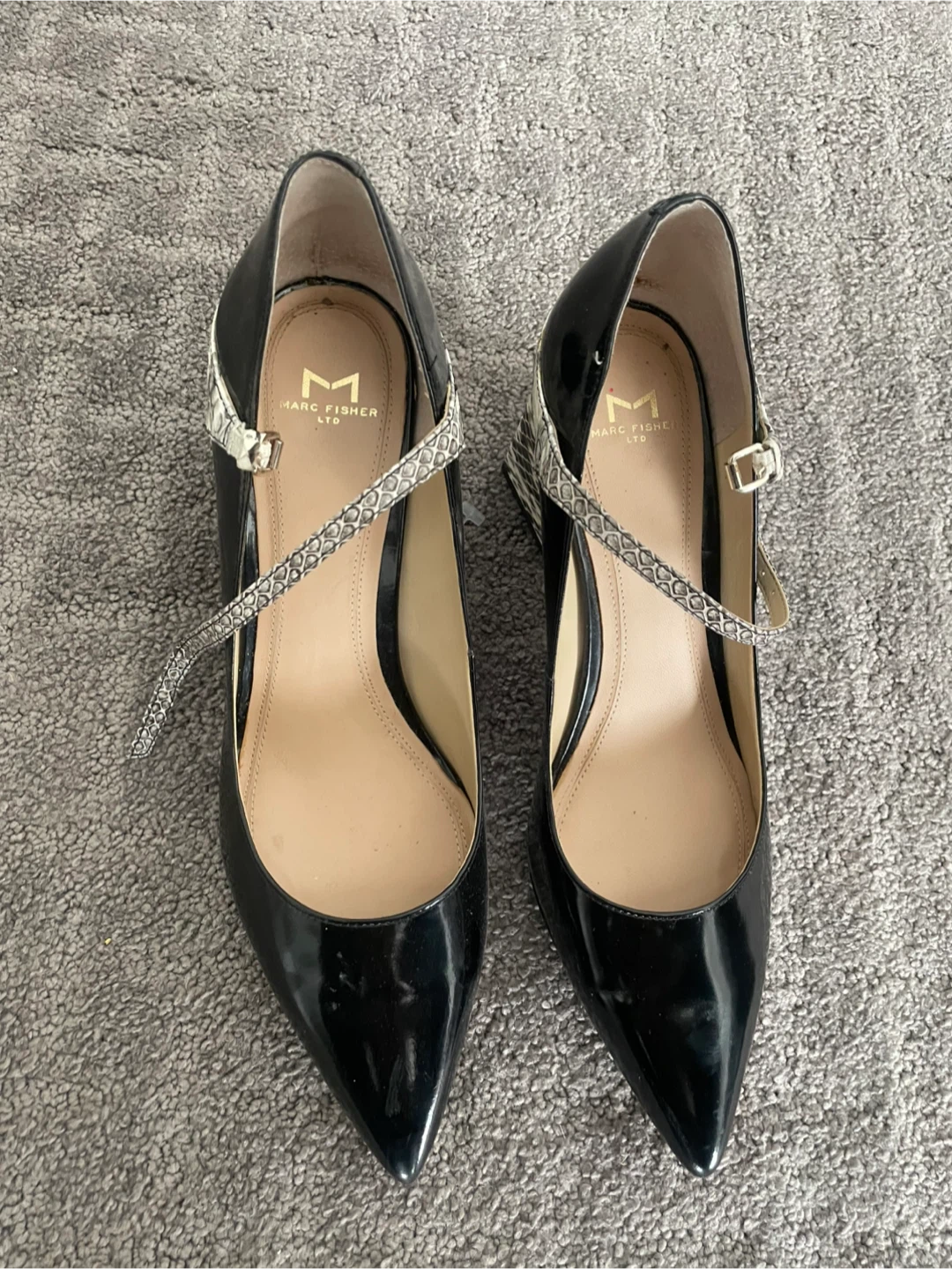 Marc Fisher Black Heels, Size 8
