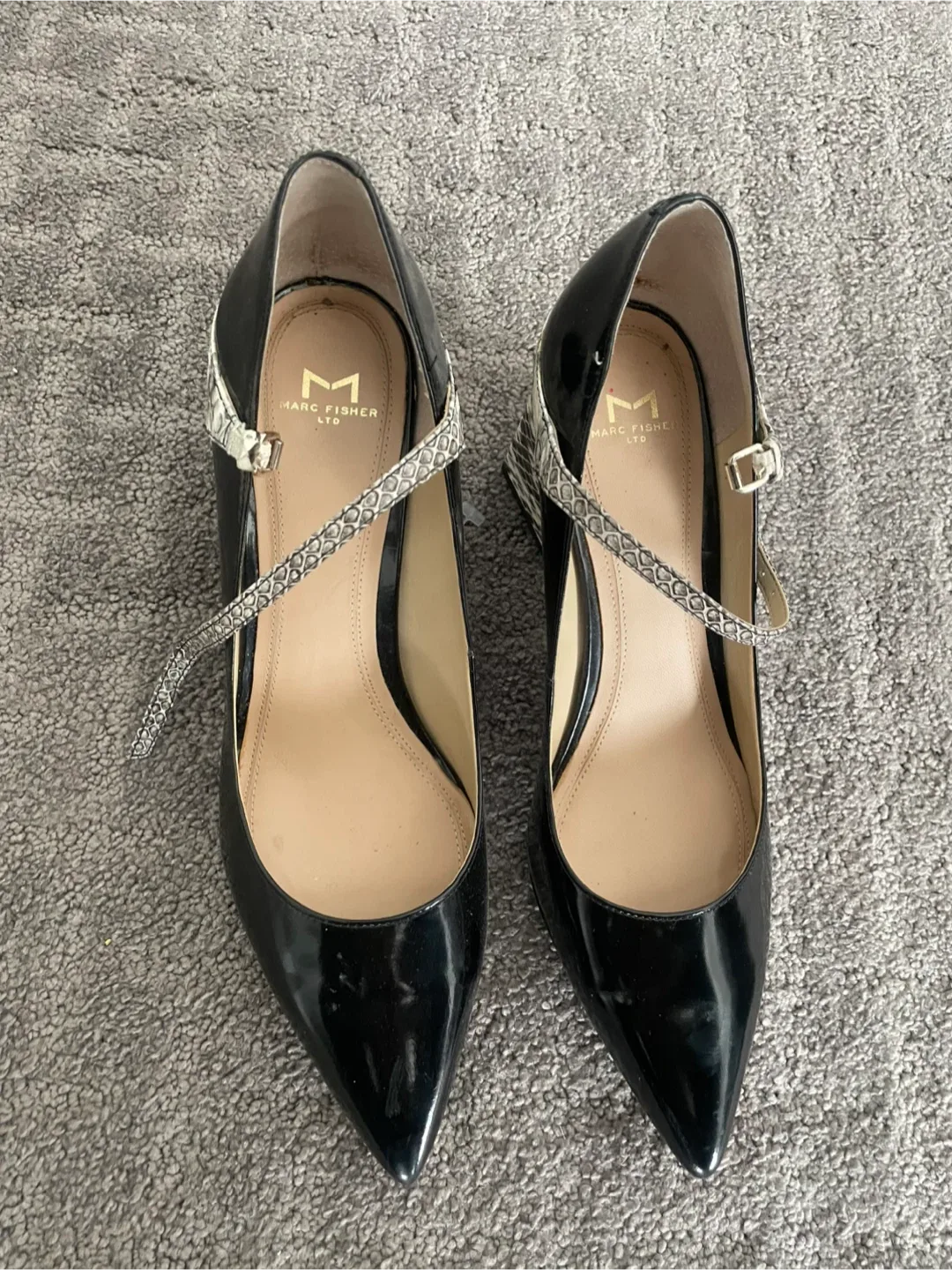 Marc Fisher Black Heels, Size 8 thumbnail