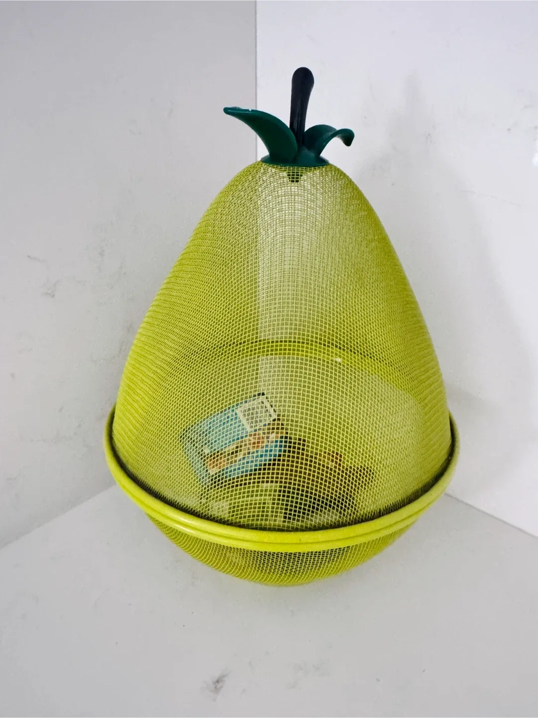 Pear Shaped Fruit Basket - Green Metal image indicator(3)