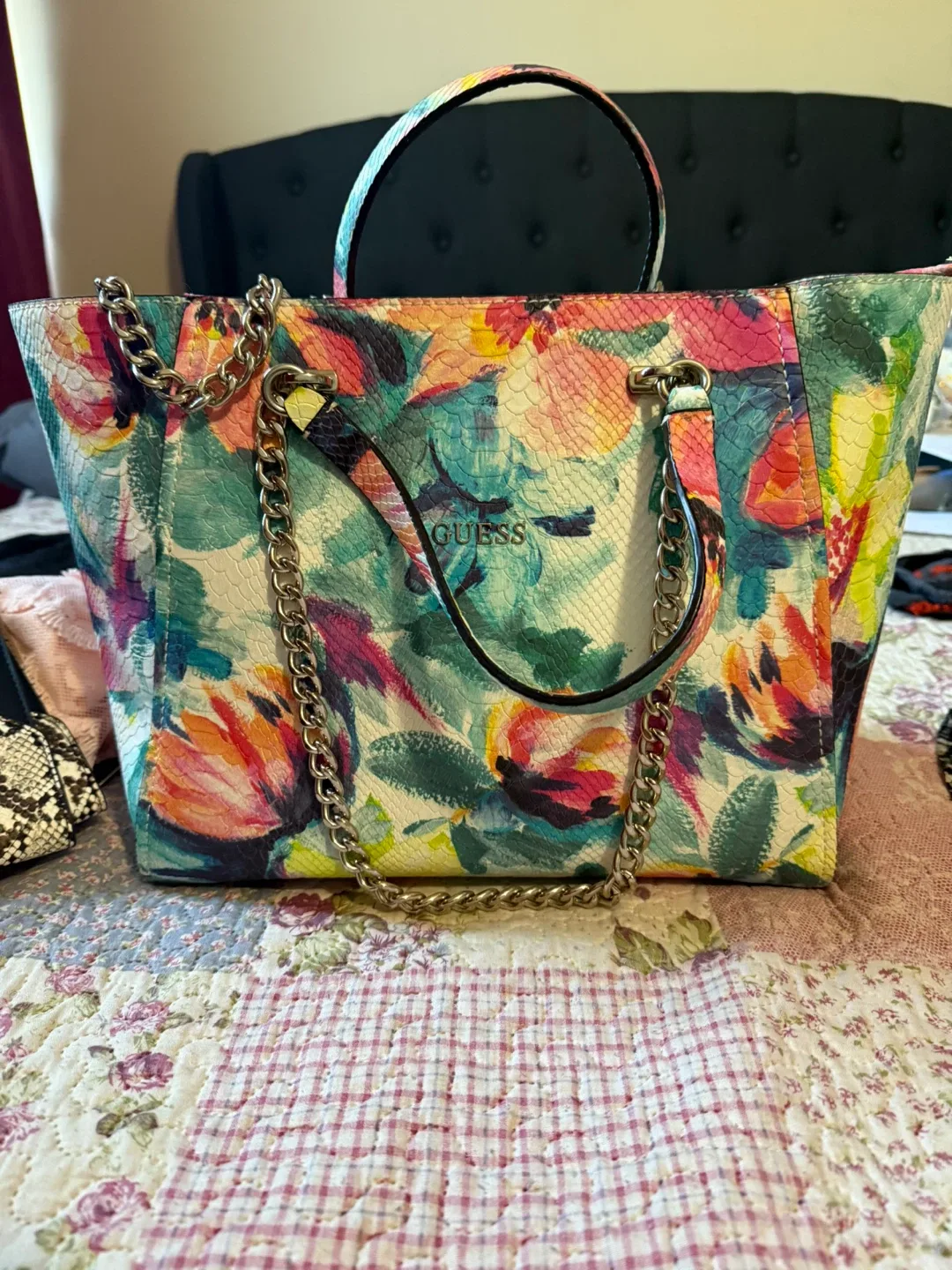 Guess Floral Print Tote Bag thumbnail