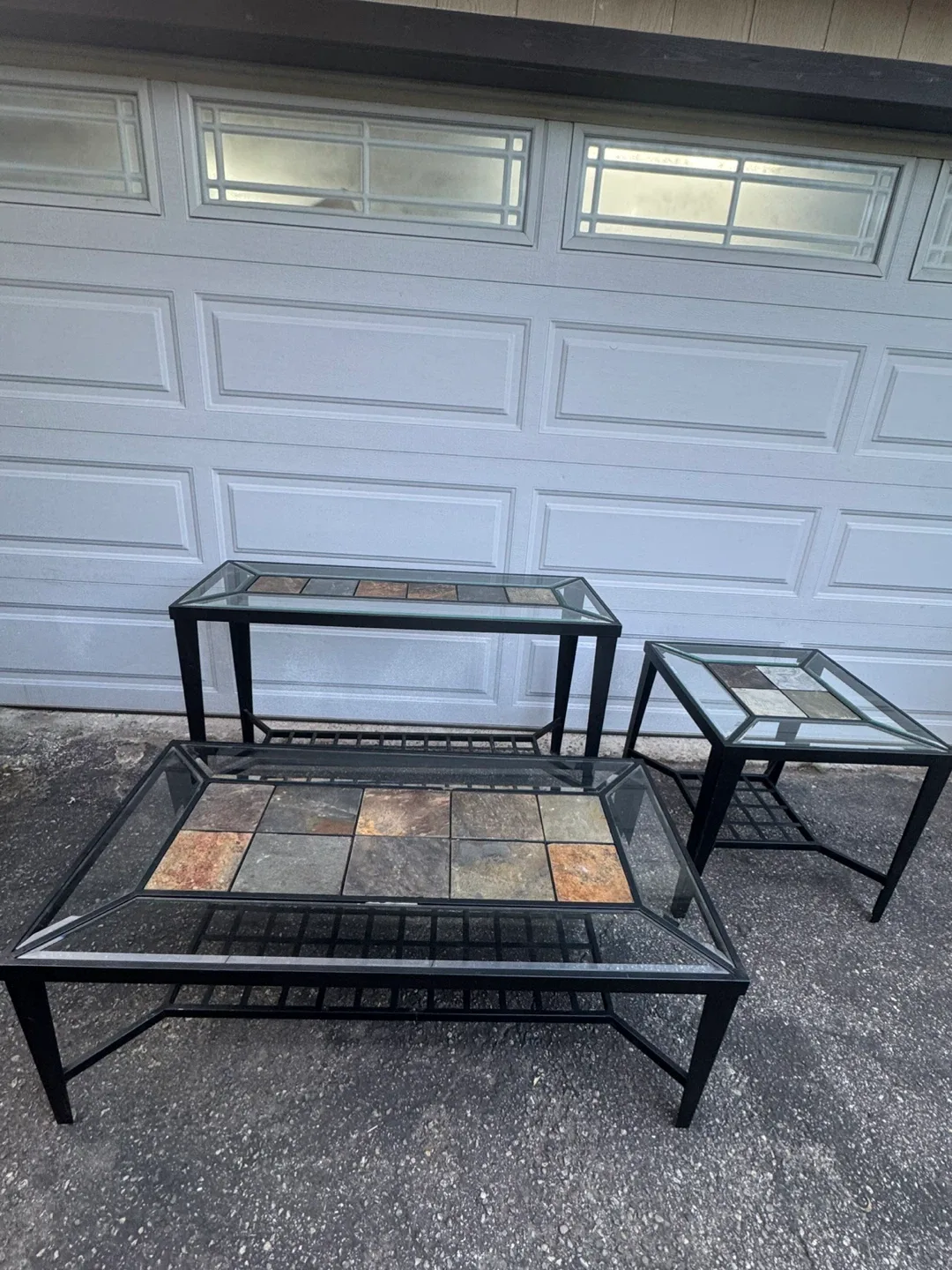 Glass Top Coffee Table and End Tables Set image indicator(2)