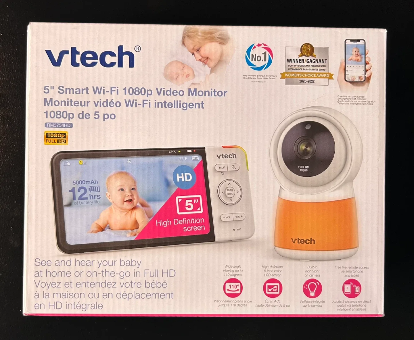 VTech 5" Smart Wi-Fi 1080p Video Baby Monitor thumbnail