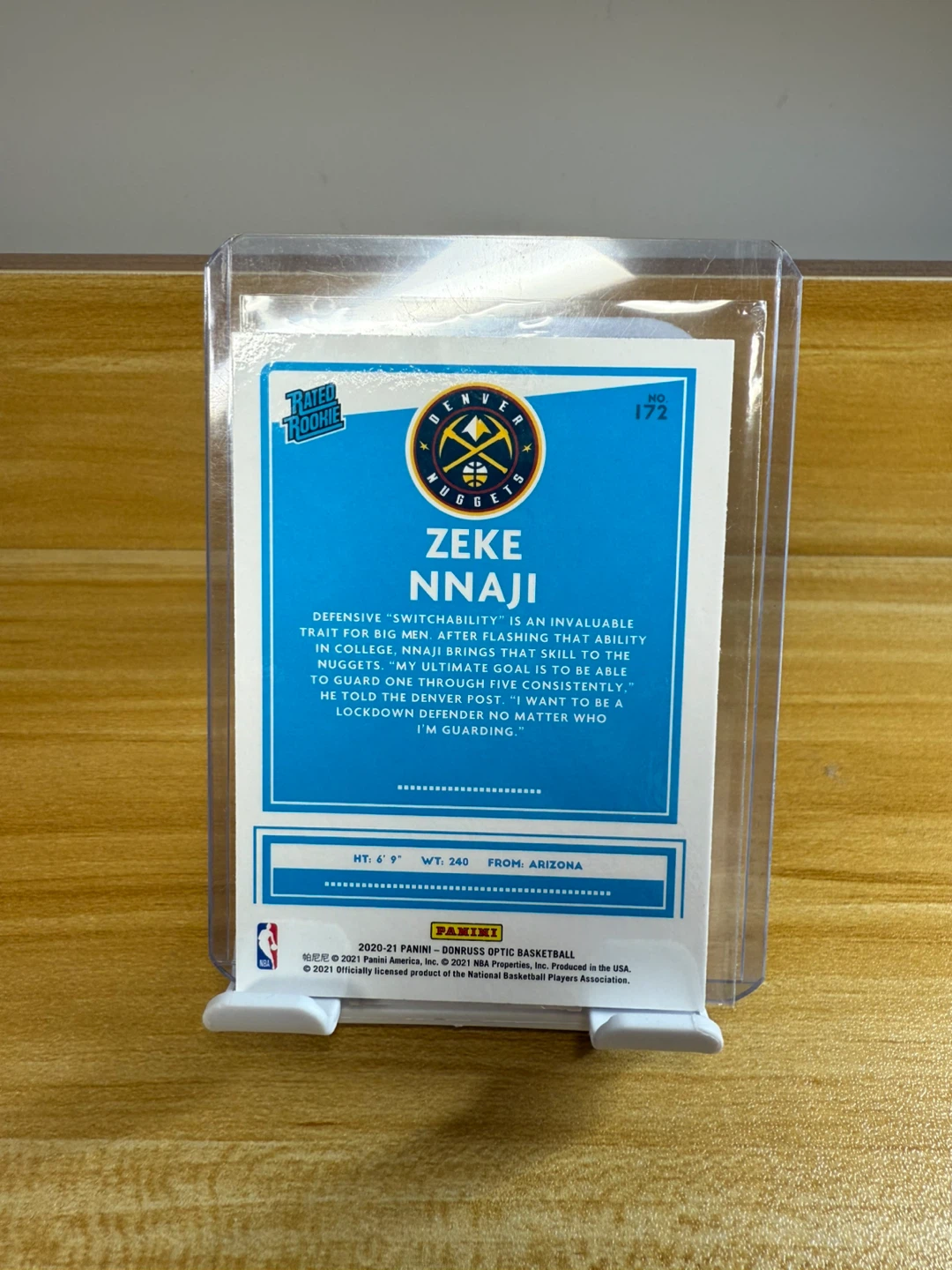Zeke Nnaji 2020-21 Panini Optic Basketball Card - photo 2