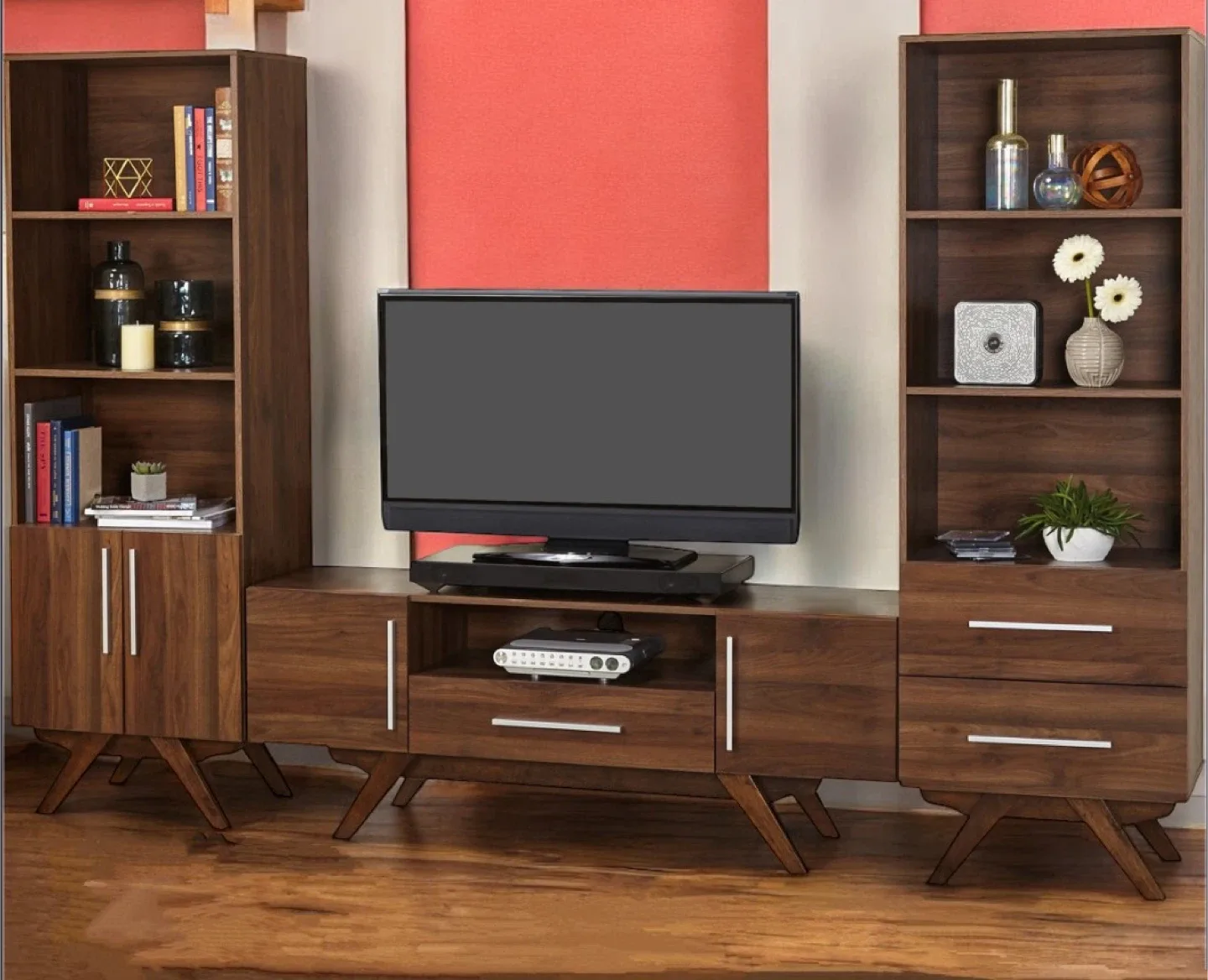 New Mid Century Modern 3 PC Media Center Station image indicator(2)