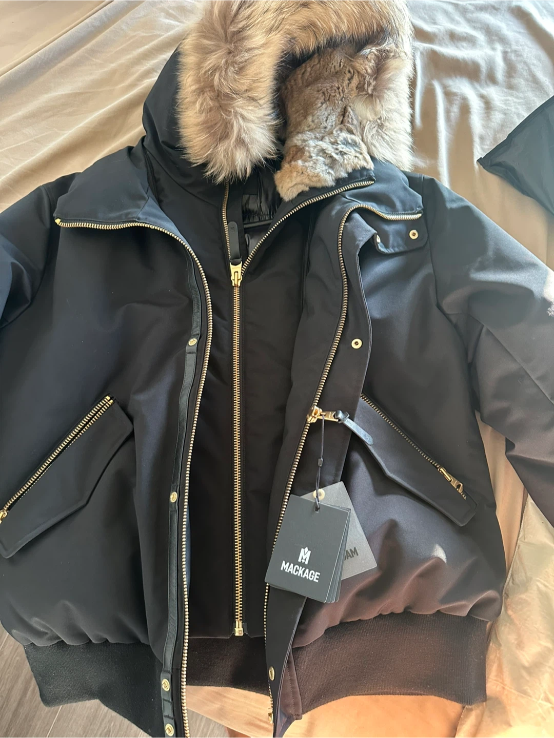 Mackage Black Bomber Jacket