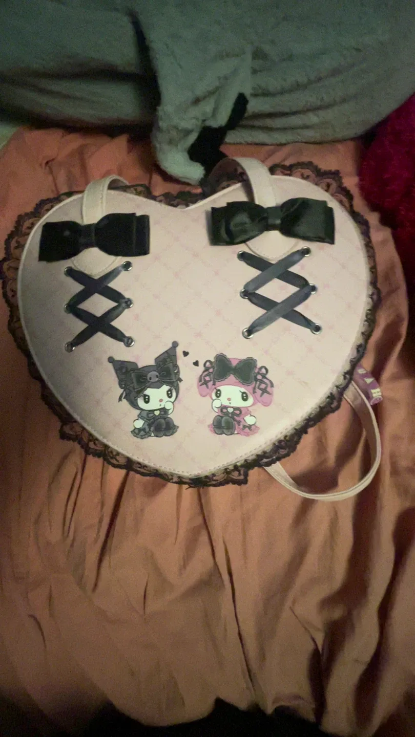 Sanrio Kuromi & My Melody Heart Shaped Bag