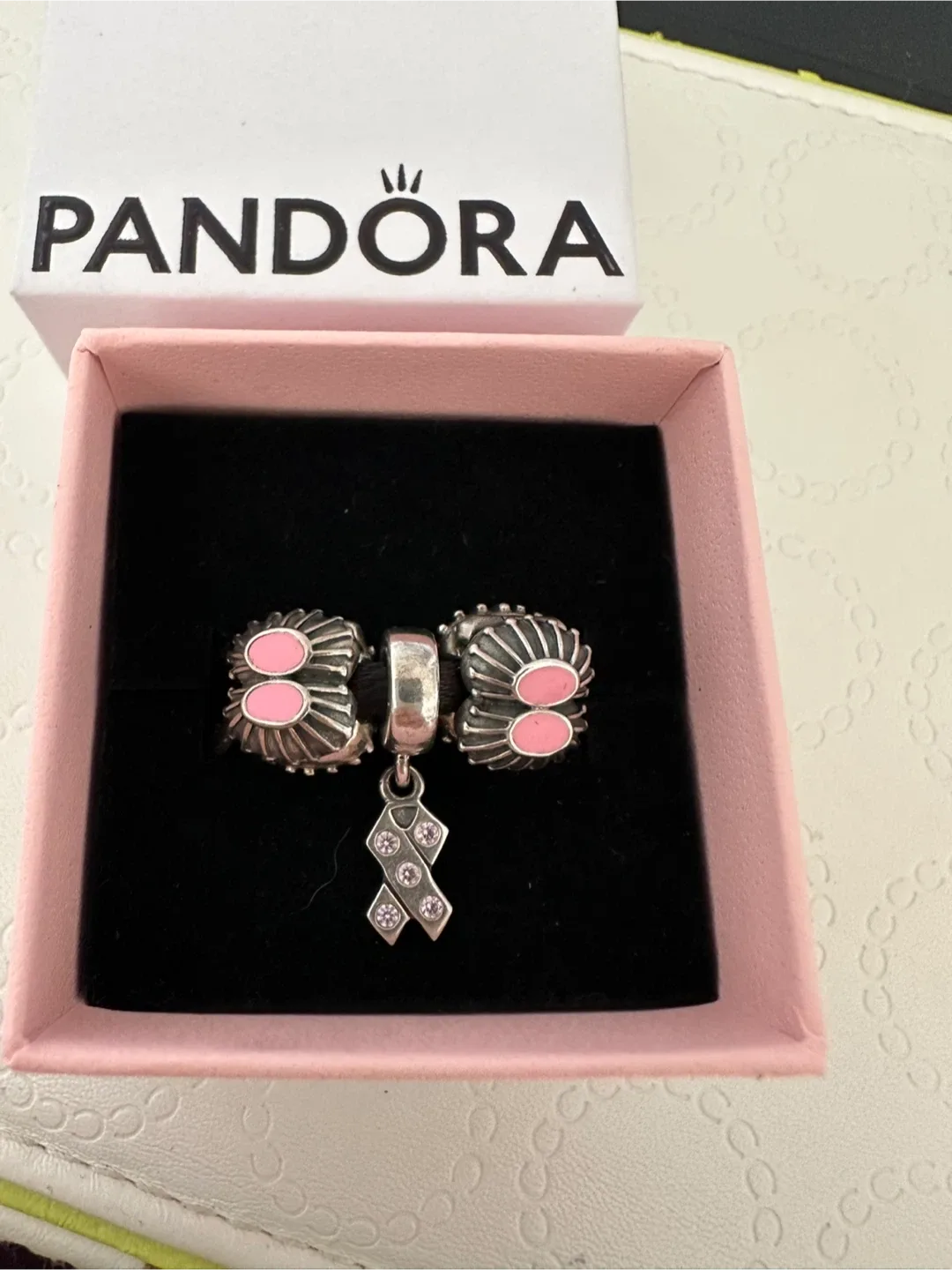 Pandora Charm Set with Pink Ribbon image indicator(2)