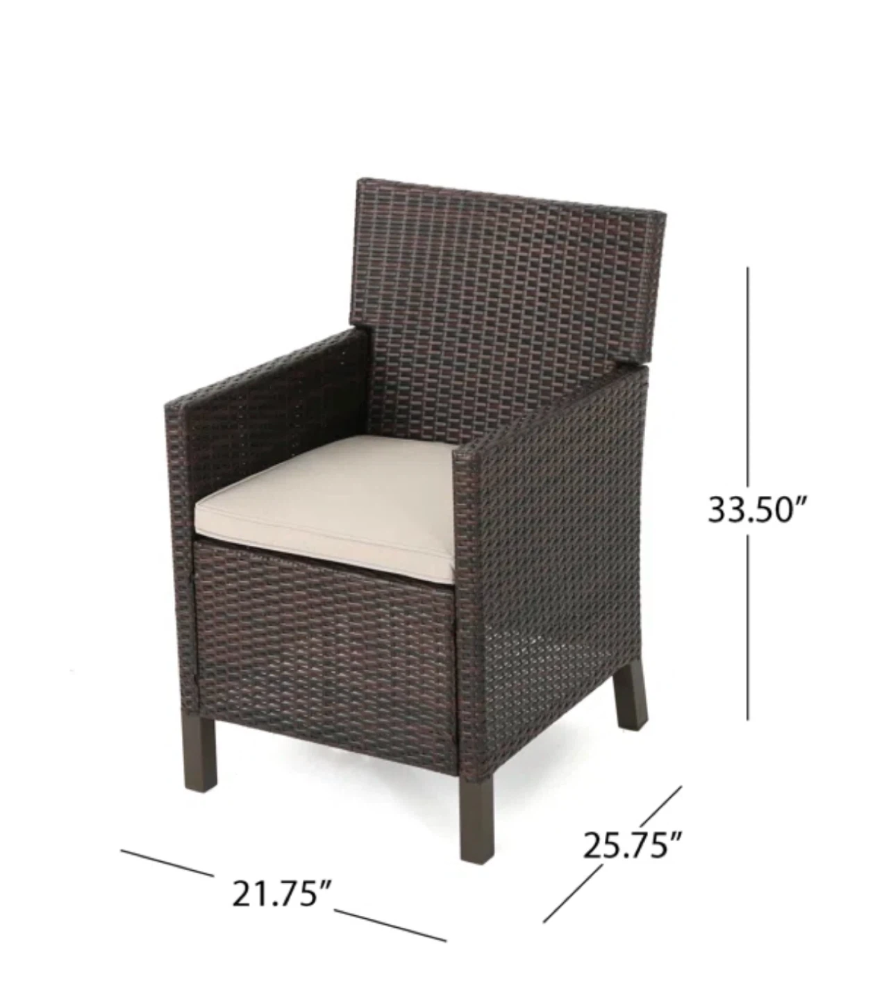 Wicker Patio Chair - Brown - photo 4
