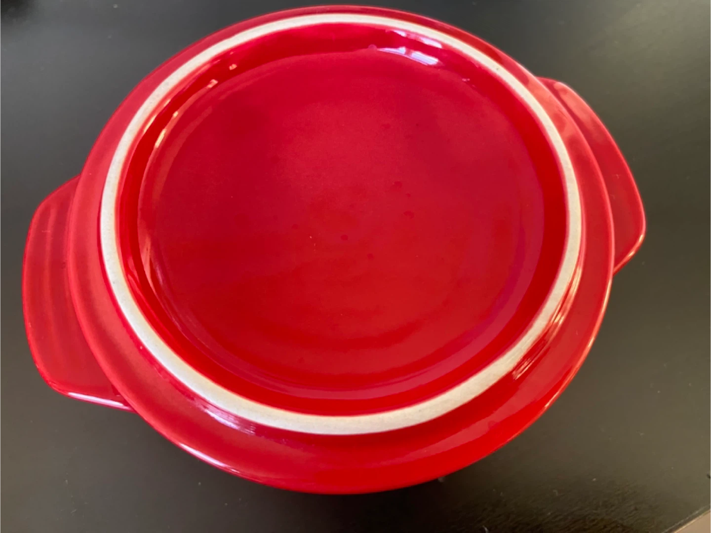 Small Red Round Casserole Dish with Lid - photo 4