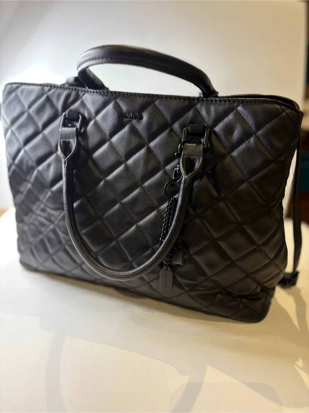 ALDO Quilted Black Tote Bag image indicator(3)