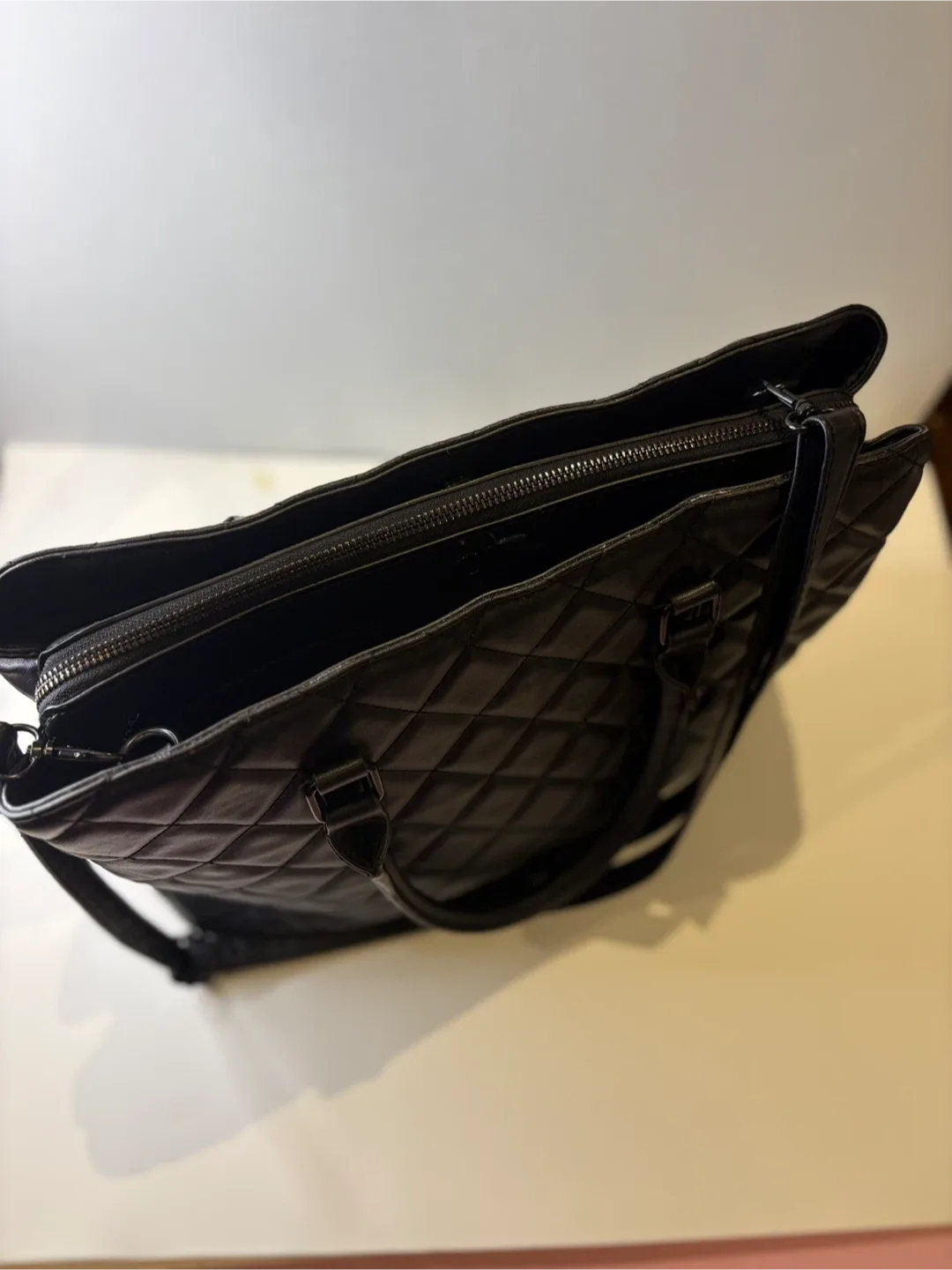 ALDO Quilted Black Tote Bag image indicator(6)
