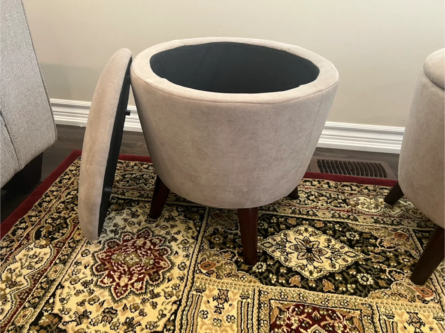 Storage Ottoman Stools - Set of 2